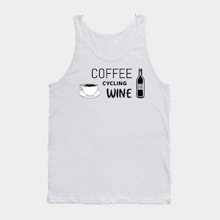 Coffee cycling wine - funny cycling tshirt Tank Top